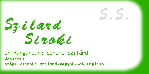 szilard siroki business card