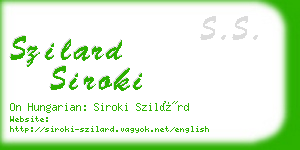 szilard siroki business card